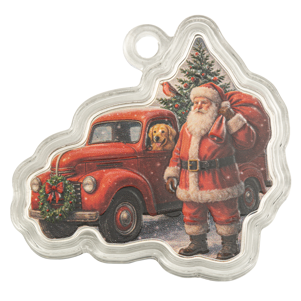 Santa's Old Red Truck 1oz Silver by Pamp Suisse