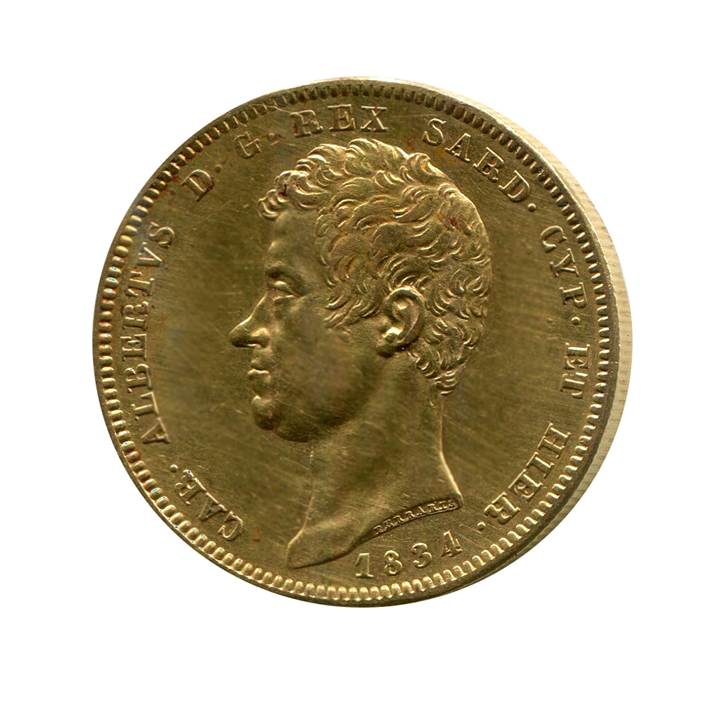 Italy Sardinia 100 Lire Gold 1832-1842 VF-XF