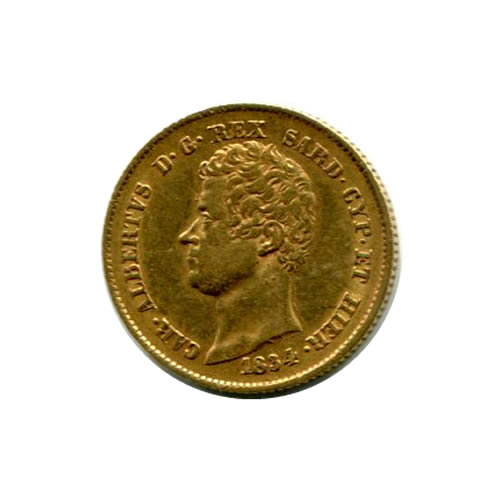 Italy Sardinia 20 lire gold 1831-1849 VF-XF