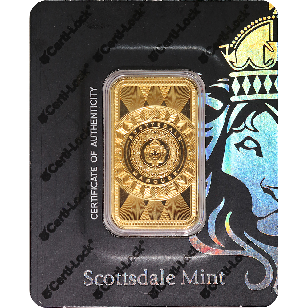 Scottsdale Mint 1 Oz. Gold Bar Marquee