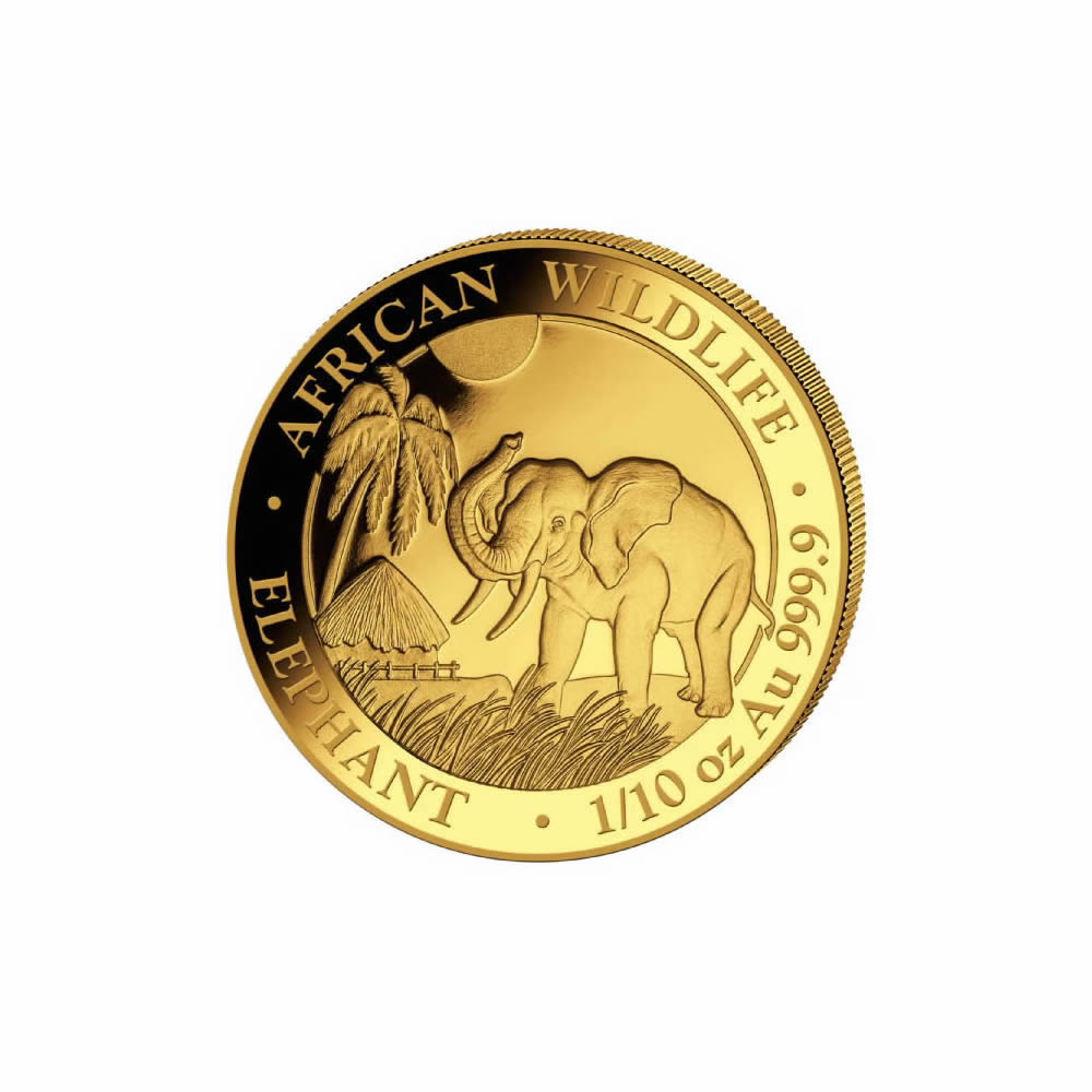 Somalia 2017 Gold Elephant 1/10 ounce
