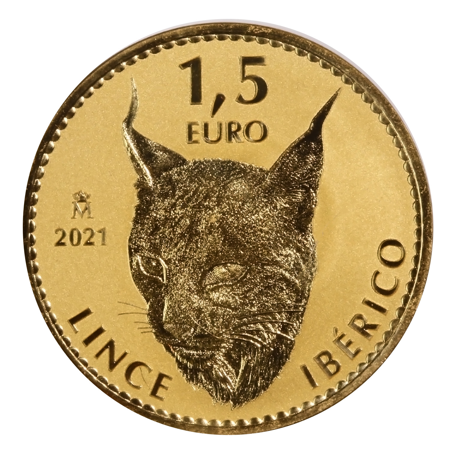 2021 Spain 1 Ounce 999.9 Gold Doubloon Iberian Lynx Reverse Proof