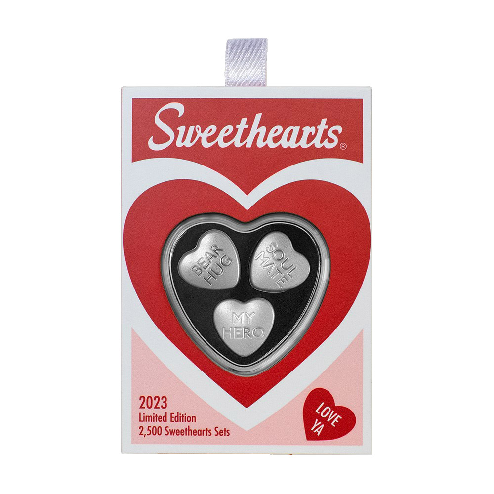 Sweethearts Candy 2023 PAMP Suisse 3-Heart Set .9999 Fine (w/Box)