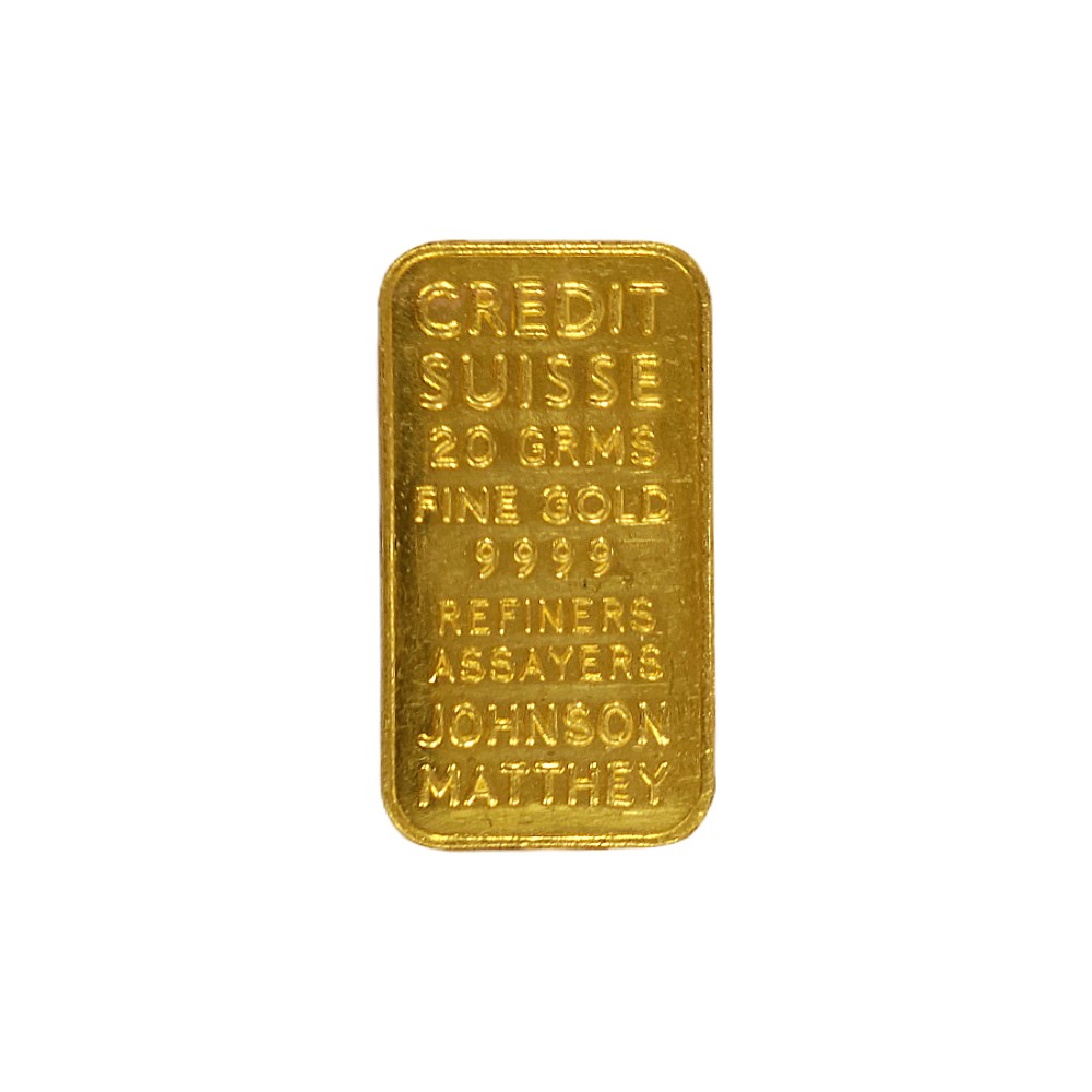 20g Credit Suisse Johnson Matthey Gold Bar .9999