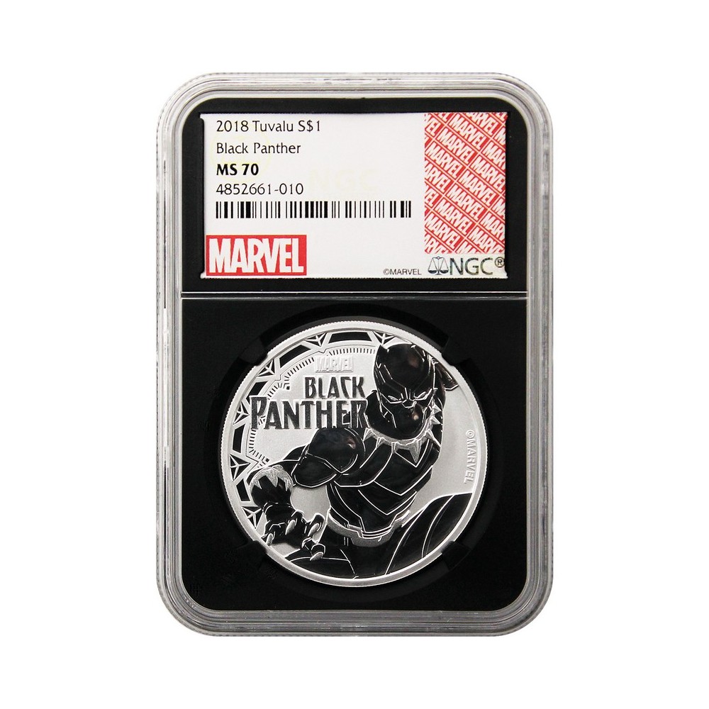 Certified 2018 Tuvalu 1oz Silver $1 Marvel Black Panther NGC MS70