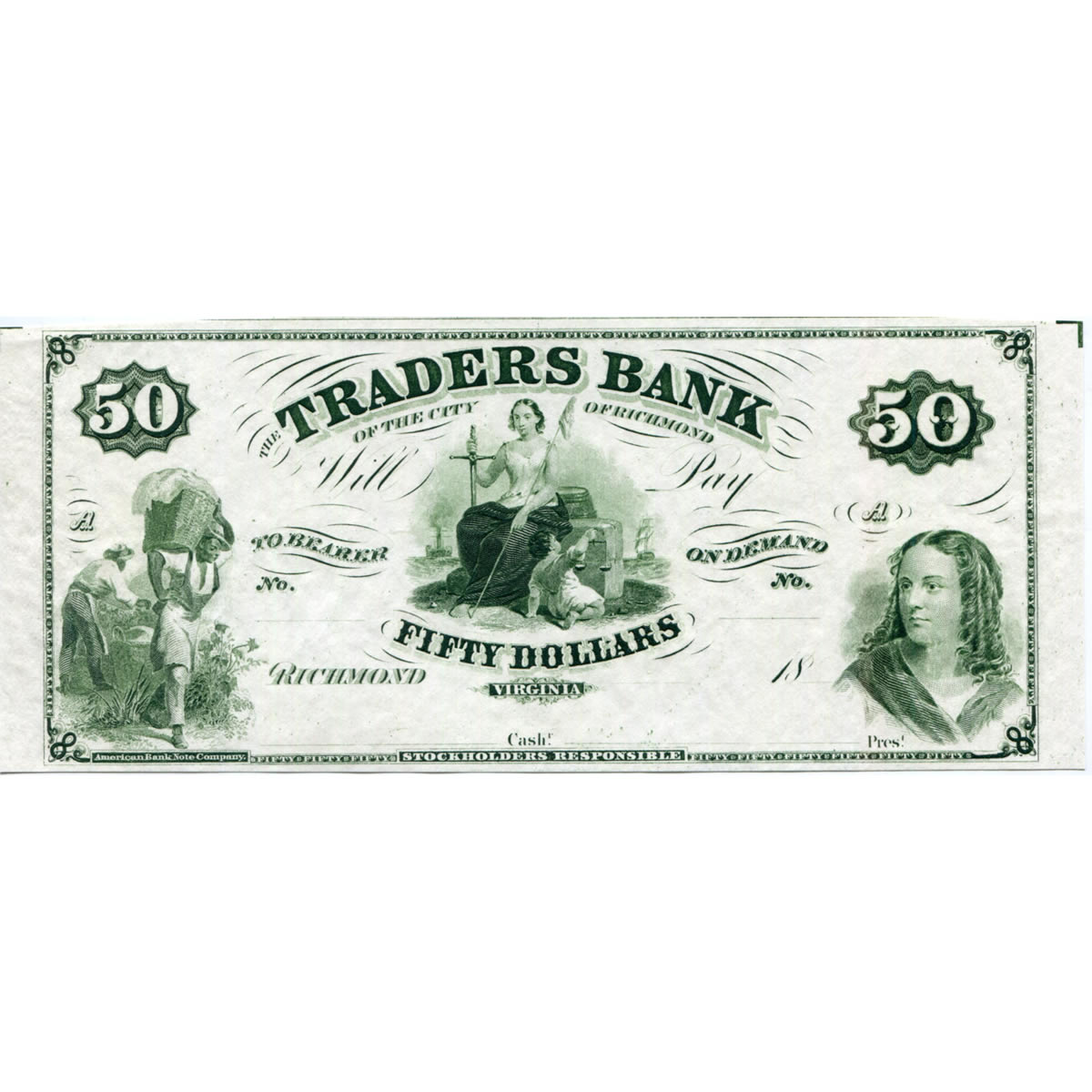 Virginia Richmond 18xx $50 Traders Bank VA-195 G8 PF reprint
