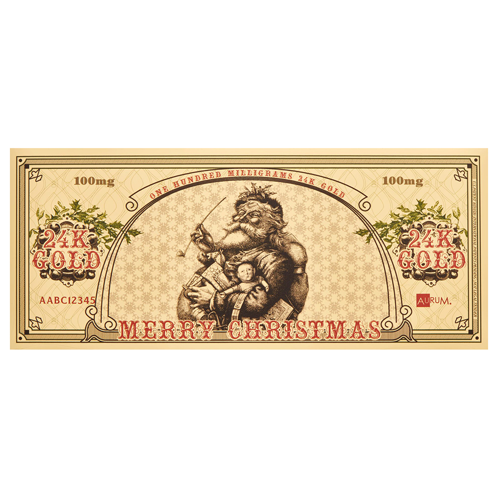 Santa Clause - Merry Christmas 100mg Gold Bar Note