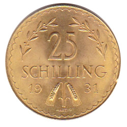 Austria 25 schilling gold 1926-1934