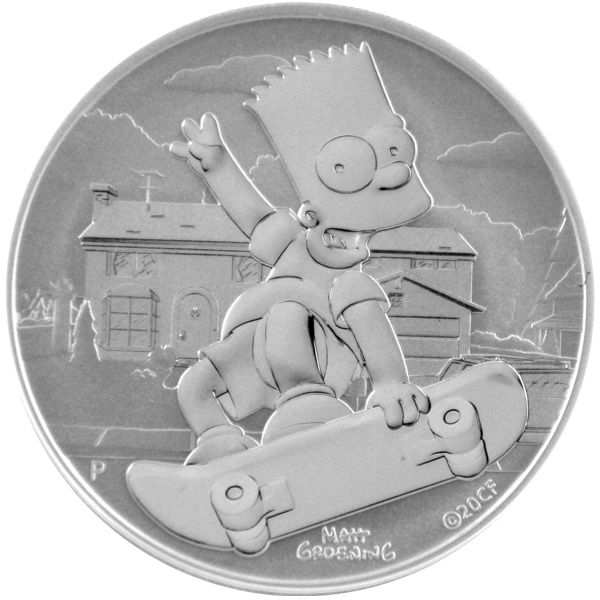 Tuvalu 1oz Silver 2020 Bart Simpsons BU