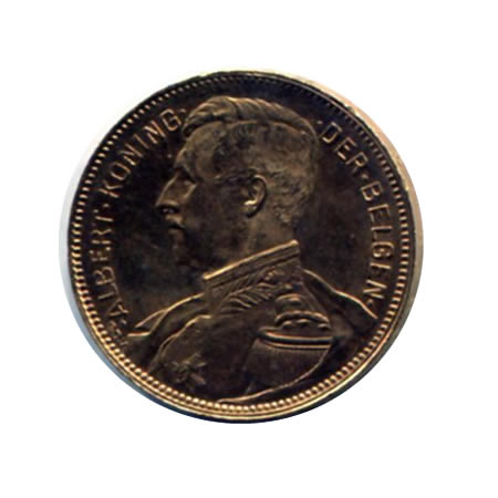 Belgium 20 Francs Gold 1914
