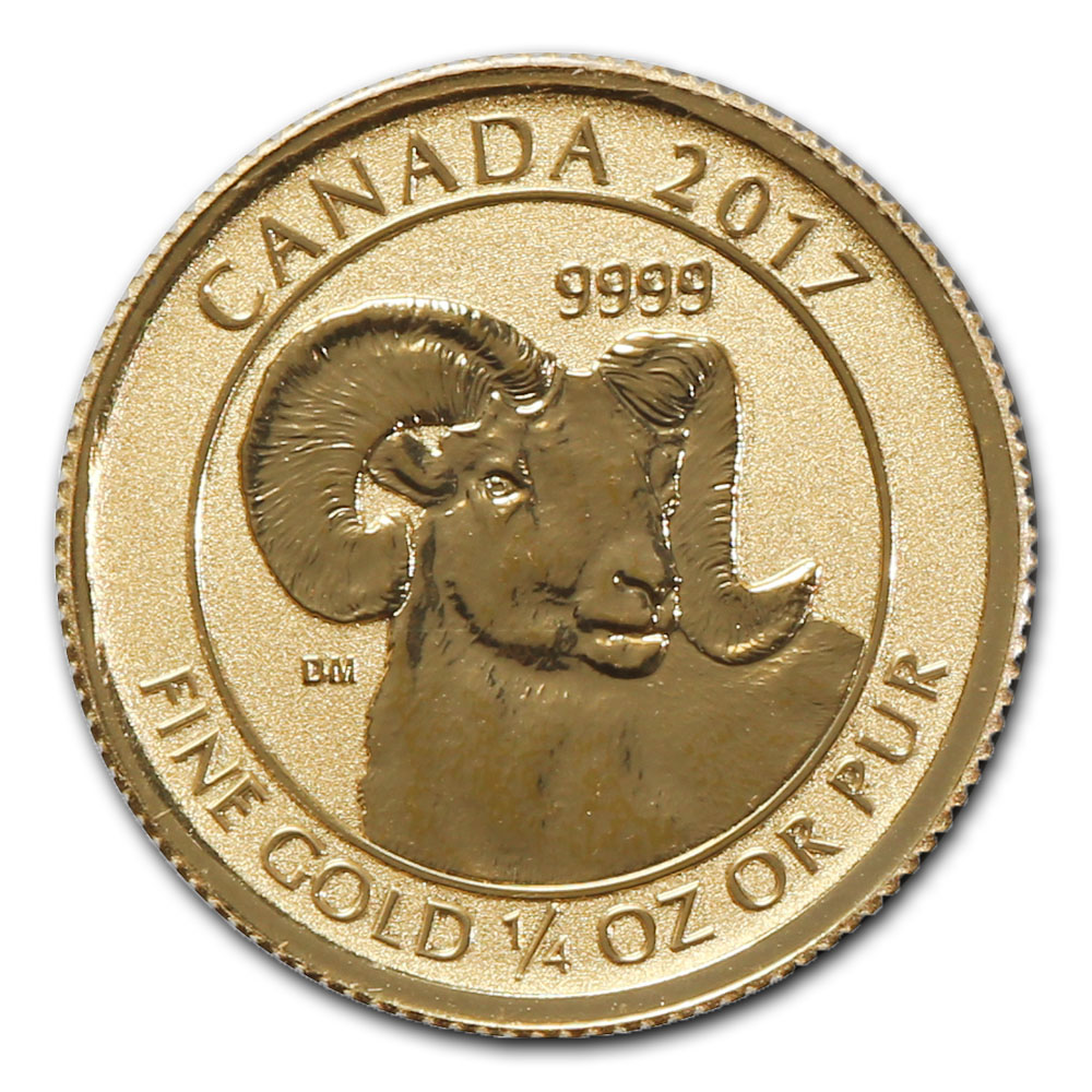 2017 Canada 1/4 oz Gold Big Horn Sheep Uncirculated in Original Mint Plastic
