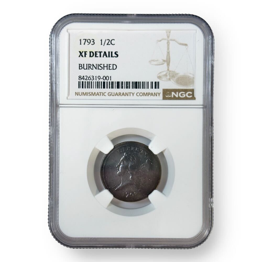 Certified Half Cent 1793 XF details NGC