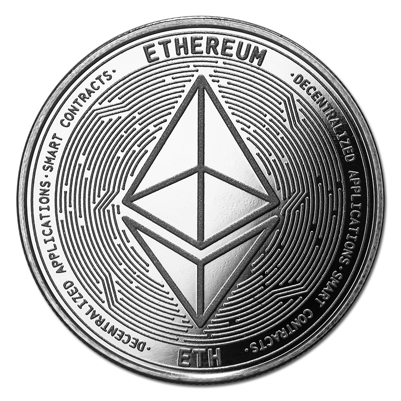 1 oz Silver Bullion Cryptocurrency Ethereum Round .999 fine