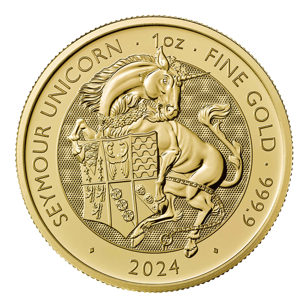 2024 Great Britian 1 oz Gold Tudor Beasts Seymour Unicorn