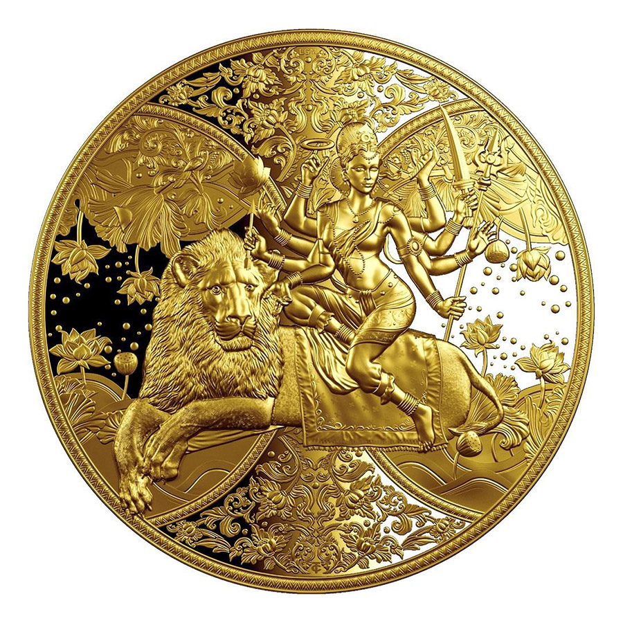 2023 Cameroon Durga 10g Gold High Relief Proof Coin 10000Francs