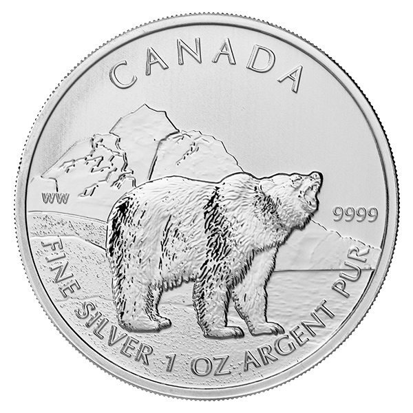 Canadian Silver 1 oz Grizzly Bear 2011