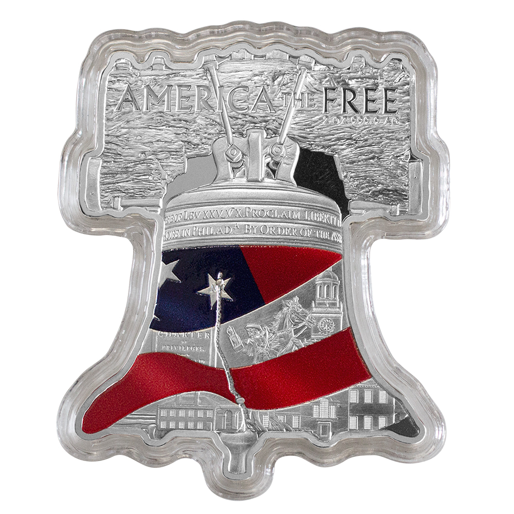America The Free 2oz Silver Coin - Liberty Bell