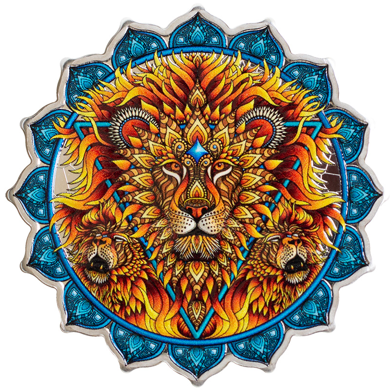 2023 Solomon Islands 2 oz Lion of the 5th Chakra Colorized Silver Coin .9999 Fine