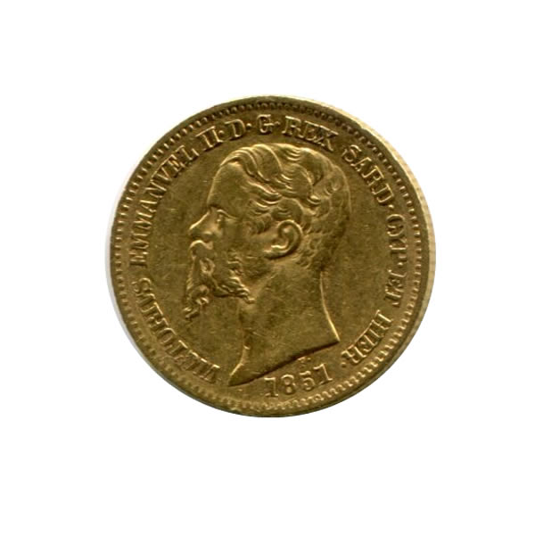 Italy Sardinia 20 lire gold 1850-1861 VF-XF