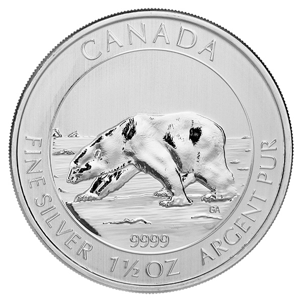 Lot of 2-2015 $8 1.5oz Canadian Silver Polar Bear and Cub .9999 Fine BU
