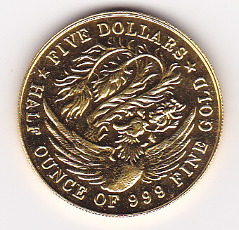Singapore $5 gold 1984, Phoenix