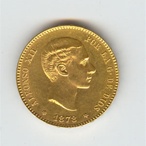 Spain Gold 25 Pesetas dates of our choice (1876-1880) Original strikes circulated