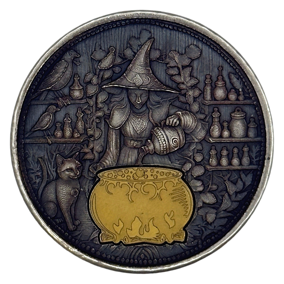TD Mint LuckyRips Witches Brew 3 oz .999 Silver 0.1 oz .999 Gold Round #096