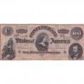 $100 1864 Confederate Note Richmond F-VF