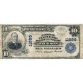 1902 $10 National Bank Note Jackson, MI Charter #11289 VG