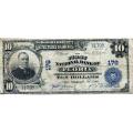 1902 $10 National Bank Note Peoria IL Charter #176 VG