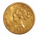 $10 Gold Liberty 1847-O XF details