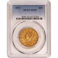 Certified $10 Gold Liberty 1874 XF45 PCGS