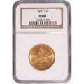 Certified $10 Gold Liberty 1882 MS61 NGC