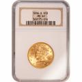 Certified $10 Gold Liberty 1886-S MS62 NGC