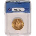 Certified $10 Gold Liberty 1887-S MS62 ANACS