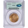 Certified US Gold $10 Liberty 1888-S MS61 PCGS CAC