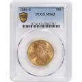 Certified $10 Gold Liberty 1889-S MS63 PCGS