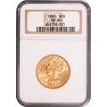 Certified $10 Gold Liberty 1893 MS60 NGC