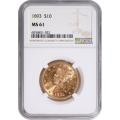 Certified $10 Gold Liberty 1893 MS61 NGC