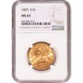 Certified $10 Gold Liberty 1893 MS63 NGC