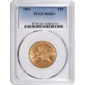 Certified $10 Gold Liberty 1894 MS62+ PCGS