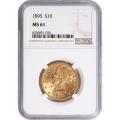 Certified $10 Gold Liberty 1895 MS61 NGC