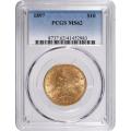 Certified $10 Gold Liberty 1897 MS62 PCGS 