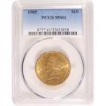 Certified $10 Gold Liberty 1905 MS61 PCGS