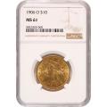 Certified $10 Gold Liberty 1906-O MS61 NGC