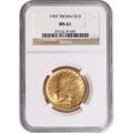 Certified $10 Gold Indian 1907 MS61 NGC