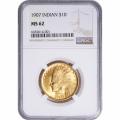Certified US Gold $10 Indian 1907 MS62 NGC