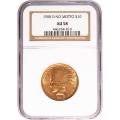 Certified $10 Gold Indian 1908-D No Motto AU58 NGC