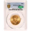 Certified $10 Gold Indian 1911 AU55 PCGS CAC