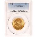 Certified $10 Gold Indian 1912 MS62 PCGS